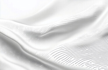 Poster - Abstract white silk fabric background with flowing lines and dots for modern design and wallpaper use