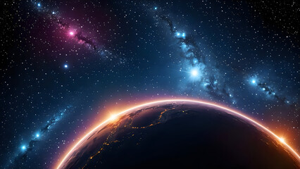 planet in space abstract background