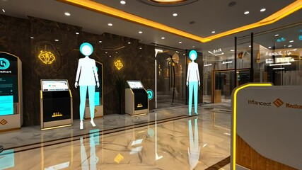 Poster - Futuristic Banking Kiosks in a Modern Financial Service Environment Generative AI