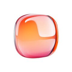 Poster - Abstract Orange and Pink Glass Gem Design 3D Rendered Jewel, isolated on transparent Background
