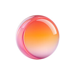 Poster - Abstract Gradient Sphere Pink, Orange, and White 3D Design Element, isolated on transparent Background