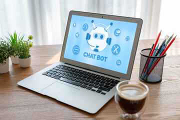 Poster - chatbot software application for modish online business that automatically reply to customer questio