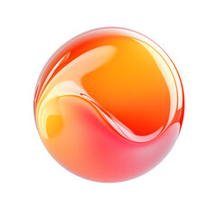 Poster - Abstract Orange and Yellow Glossy Sphere Design Gradient Texture Background, isolated on transparent Background