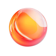 Poster - Abstract Orange and Red Glossy Sphere 3D Rendered Design Element, isolated on transparent Background