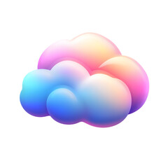 Poster - Gradient Cloud Design Colorful 3D Cloud Illustration, Digital Art, isolated on transparent Background