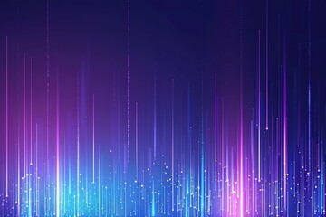 Fototapete - Abstract glowing vertical lines evoke digital network data transfer light streams