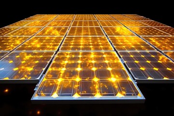 Illuminated solar panels array
