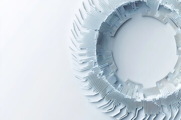 Poster - Abstract circular design with repeating geometric patterns technology inspired artwork