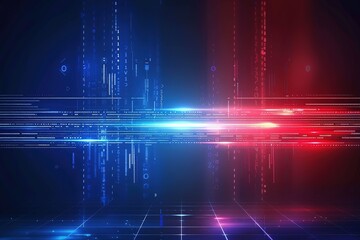 Fototapete - Futuristic abstract background with digital data streams and colorful light effects