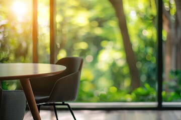 Poster - Indoor Seating Area with a View: Natural light streams into a comfortable space