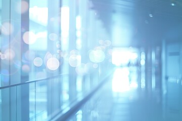 Poster - Blurred interior view showcasing hallway design with bokeh light effects and soft hues