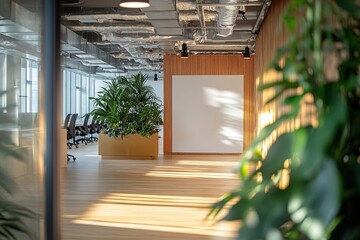 Poster - Bright office space with modern design and indoor plants Lots of natural light