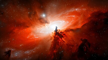 cosmic nebula with red starfield. (1)