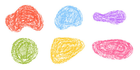 Leinwandbilder - Organic shape drawn with crayon or chalk pencil