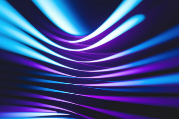 Poster - Dynamic Abstract Waves in Mesmerizing Blue and Purple Tones with Fluid Light Effects