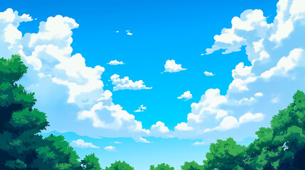 Poster - sky with cloud, background, illustration