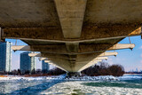 Humber Bay Arch Bridge Toronto Ontario in winter