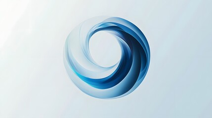 Poster - A modern and abstract swirl design featuring gradient shades of blue. Perfect for backgrounds, digital art, and creative projects.