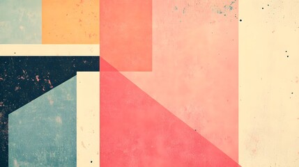 Poster - A vibrant abstract composition featuring geometric shapes and soft pastel colors. This design offers a modern aesthetic perfect for various creative projects.