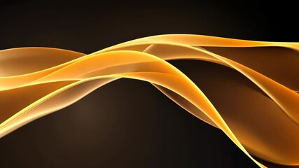 Poster - Swirling golden ribbons flowing gracefully against a dark backdrop creating an elegant visual effect