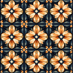Poster - Seamless floral pattern creating a classic and elegant design