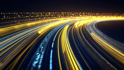 Aufkleber - Abstract Digital Highway: Dynamic Light Trails and Data Streams