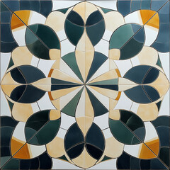 Poster - Intricate tile design forming a kaleidoscopic floral pattern
