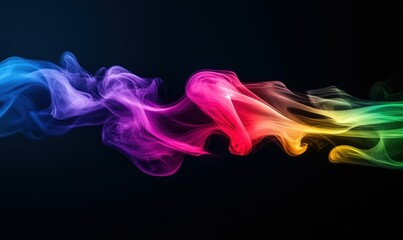 Poster - Colorful swirls of smoke blend seamlessly, creating an abstract design against a dark backdrop.