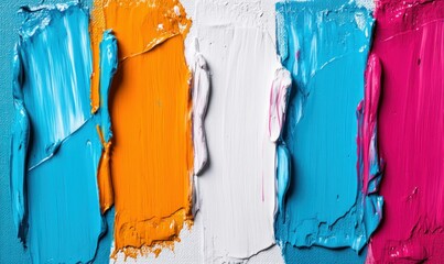 Poster - A vibrant close-up of thick paint strokes on canvas showcases the texture and depth of color.