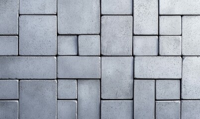 Poster - An intricate arrangement of gray paving stones presents a textured and geometric surface design.