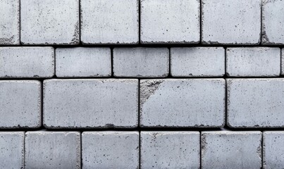 Poster - An up-close view of a textured gray concrete block wall showcases its robust and simple design.