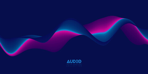 Poster - gradient sound wave abstract background. colorful flow of music wave. vector vibrant fluid splash.