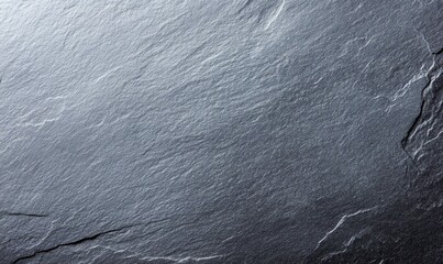 Poster - Dramatic close-up of textured dark grey slate with a beautiful gradient light effect.