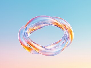Poster - Abstract 3D Render of Intertwined Glasslike Loop on Gradient Background