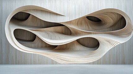 Aufkleber - Abstract wooden wall shelving design