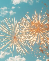 Poster - Festive Fireworks Bursting in Sky, Celebrating Freedom and Joyous Occasions