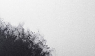 Poster - Black smoky swirls dance across a clean white textured background, offering a dramatic and minimalist effect.