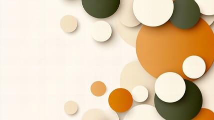 Aufkleber - geometric circles overlap each other creating a pattern on an off white background, showing muted ea