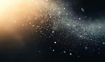 Poster - Golden glitter and shimmering sparkles create a dreamy and magical abstract background effect.