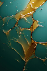 Poster - Fluid patterns create dynamic visuals with turquoise and gold tones