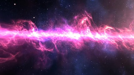 Poster - Cosmic Pink Nebula Swirling Through Deep Space With Stars Shining Generative AI