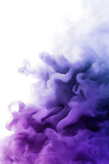 Poster - Colorful smoke swirls in shades of purple against a white background