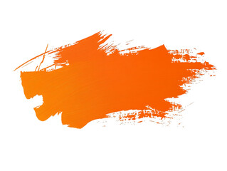 Poster - Abstract Orange Paint Stroke with Textured Edges, PNG