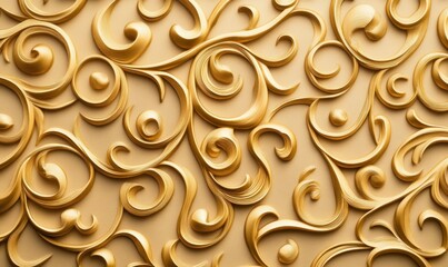 Poster - Detailed golden swirls and flourishes create an opulent, decorative design with an elegant feel.