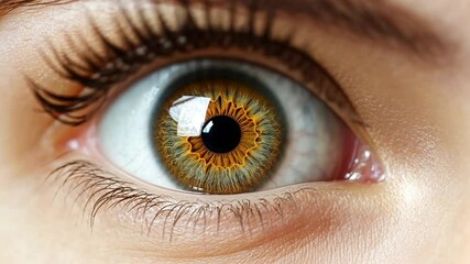Poster - detailed natural female eye on white generative ai
