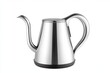 © Ms Vector - A shiny metal teapot with a curved spout on a white background