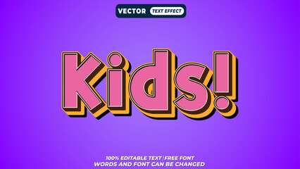 Aufkleber - Bold 3d editable kids text effect. Colorful typography for posters, games, and education