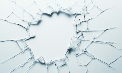 Poster - Intricate patterns of shattered glass create a visually striking texture with a blank space in the middle, ideal for creative projects.