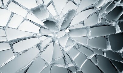 Poster - Cracked glass with sharp edges splinters into a mesmerizing array of abstract shapes.