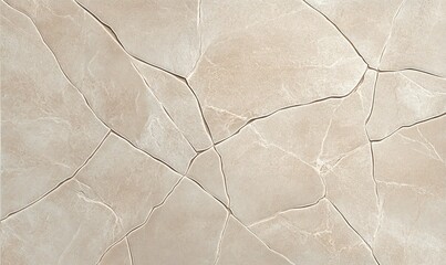 Poster - Beige crackled marble tiles create a textured background with a unique, natural and organic look.